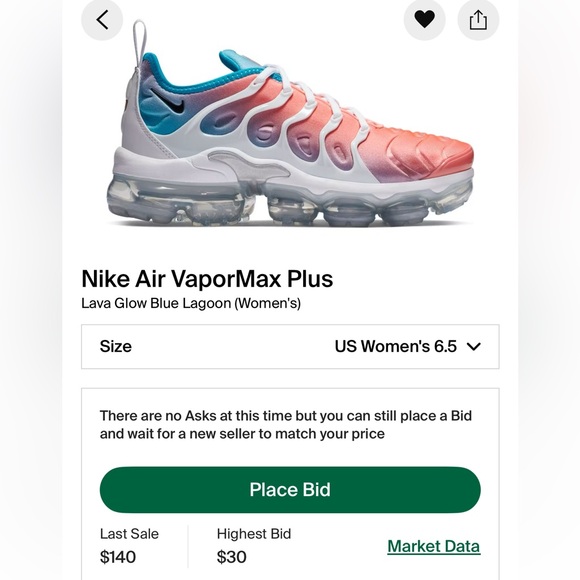 Nike Air VaporMax Plus “Lava Glow Blue Lagoon” Women’s Size 6.5 - Picture 9 of 9